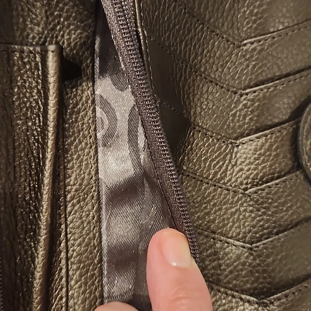 Brighton Embossed Medallion Leather Wallet in Dark Brown